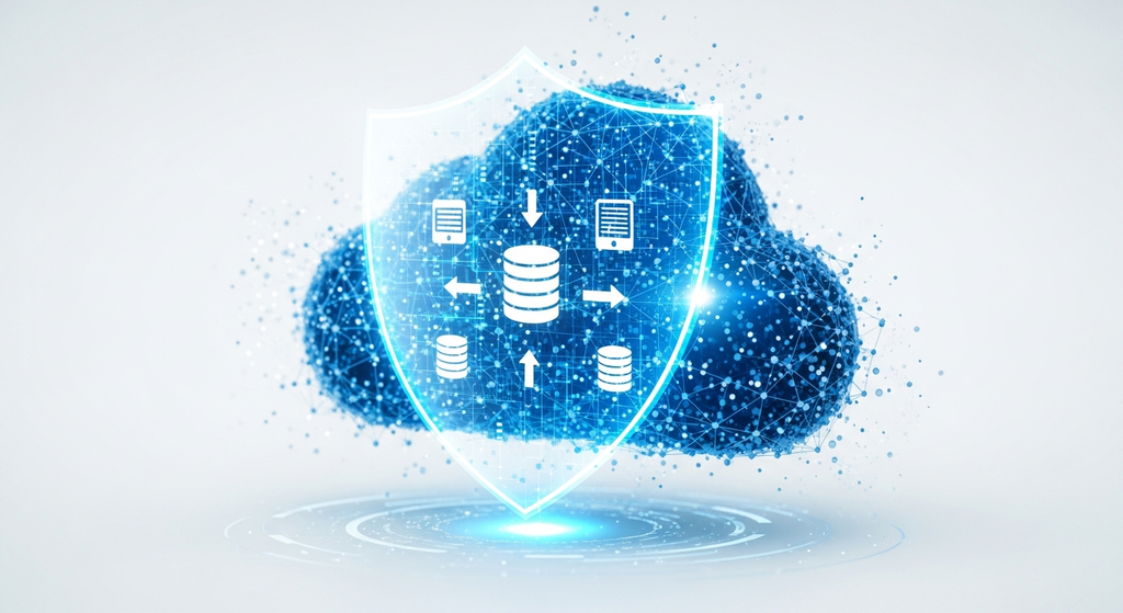 Home cloud security illustration with shield 9hf9q9dv